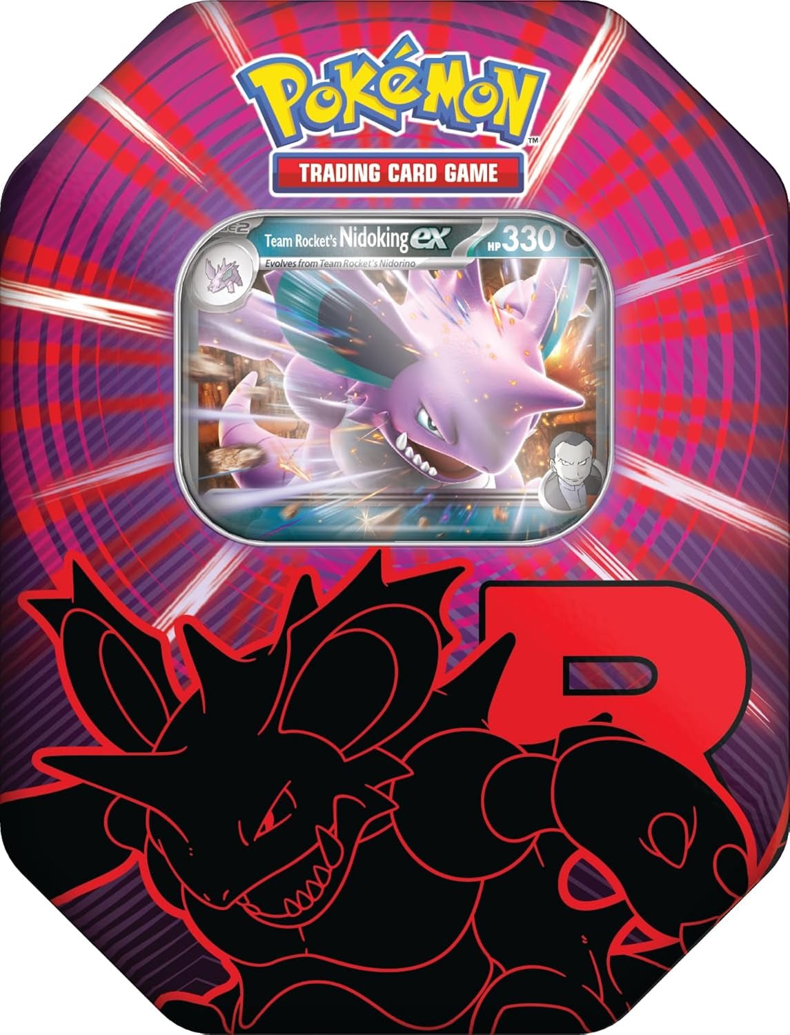 TCG: Team Rocket Tin – Nidoking Ex (1 Foil Promo Card & 4 Booster Packs)